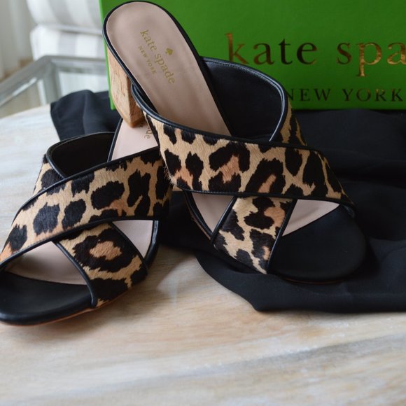 kate spade Shoes - Kate Spade - Leopard print haircalf sandal shoes 🐳